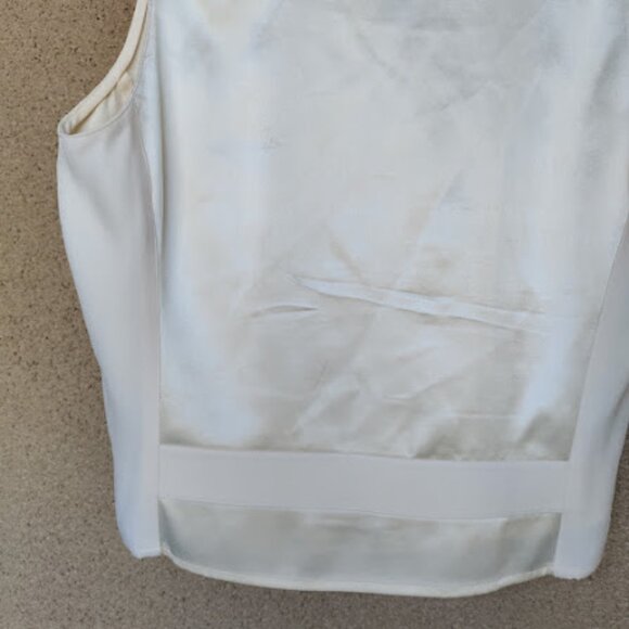 Emanuel Ungaro V-Neck Cream Ivory Double-Breasted Silk Satin Vest Quiet Luxury - Picture 9 of 14